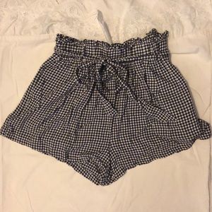 Gingham paper bag shorts